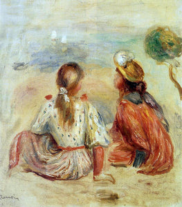  Pierre Auguste Renoir Young Girls on the Beach - Art Print