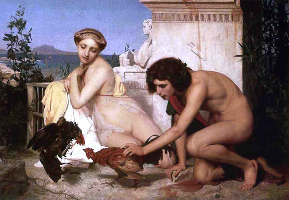  Jean-Leon Gerome Young Greeks at a Cock Fight - Art Print