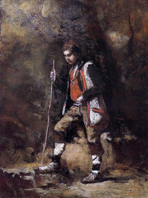  Jean-Baptiste-Camille Corot Young Italian Patriot in the Mountains - Art Print