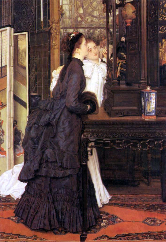  James Tissot Young Ladies Looking at Japanese Objects - Art Print