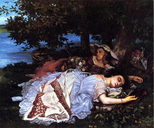  Gustave Courbet Young Ladies on the Banks of the Seine (also known as Summer) - Art Print