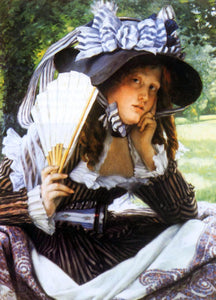  James Tissot Young Lady with a Fan - Art Print