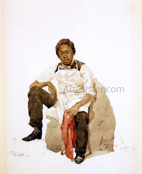  John Mackie Falconer Young Man in White Apron - Art Print