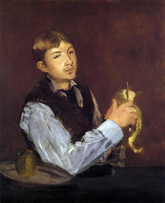  Edouard Manet Young Man Peeling a Pear (also known as Portrait of Leon Leenhoff) - Art Print