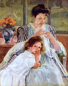  Mary Cassatt Young Mother Sewing - Art Print