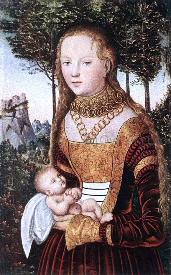  The Elder Lucas Cranach Young Mother with Child - Art Print