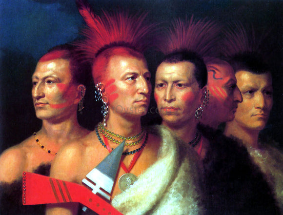  Charles Bird King A Young Omahaw, War Eagle, Little Missouri, and Pawnees - Art Print