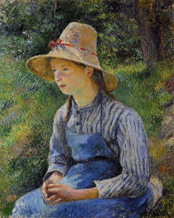  Camille Pissarro Young Peasant Girl Wearing a Hat - Art Print