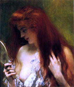  Henri Gervex Young Red Head Grooming Herself - Art Print