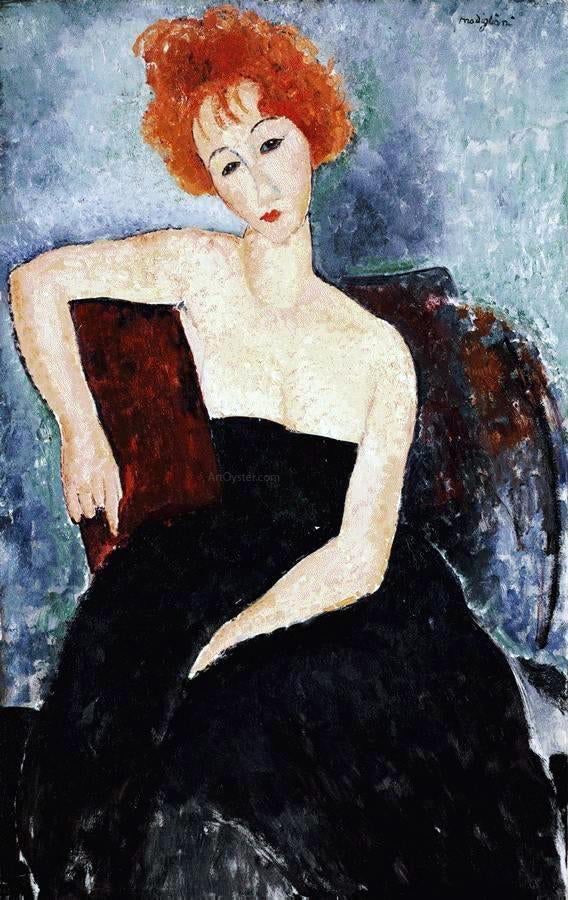  Amedeo Modigliani Young Redhead in an Evening Dress - Art Print