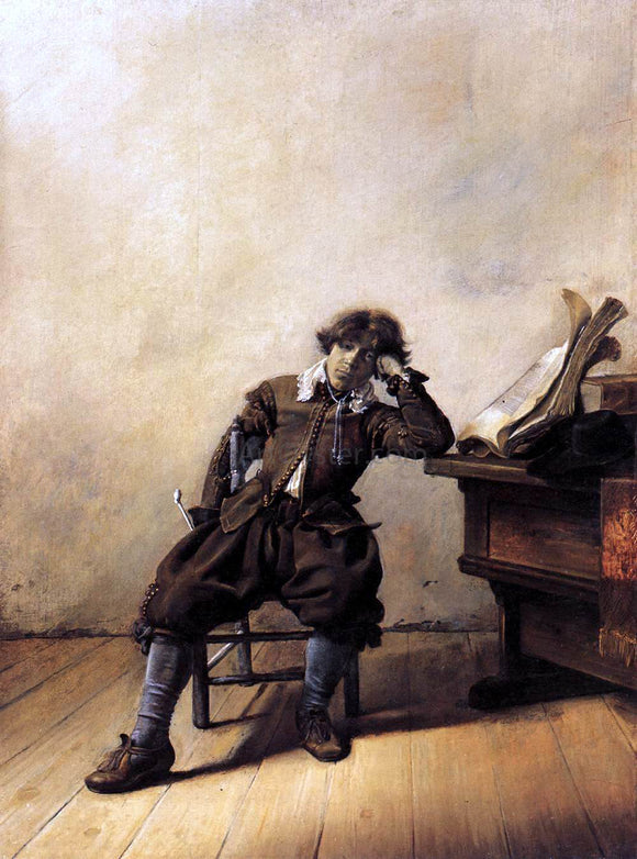  Pieter Codde Young Scholar in His Study: Melancholy - Art Print