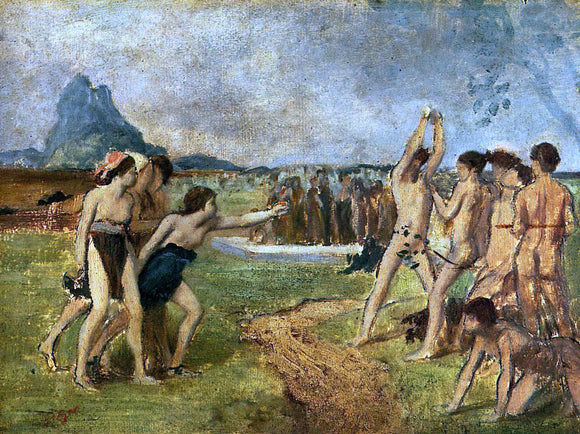  Edgar Degas Young Spartans Exercising - Art Print