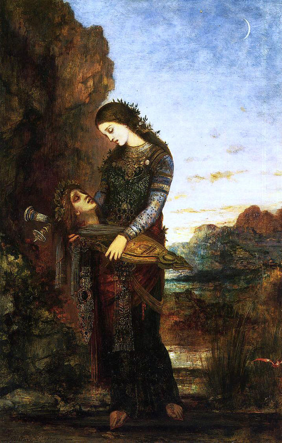  Gustave Moreau Young Thracian Woman Carrying the Head of Orpheus - Art Print