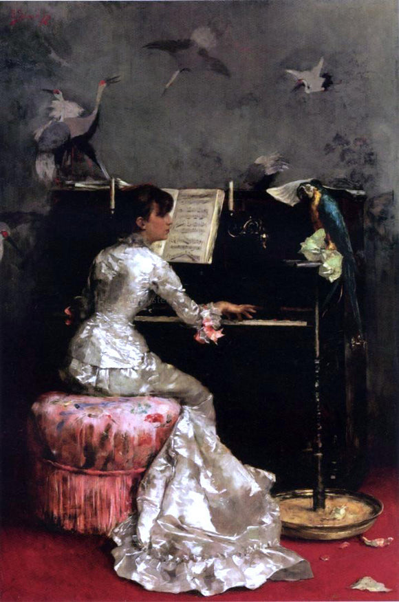  Julius LeBlanc Stewart Young Woman at Piano - Art Print