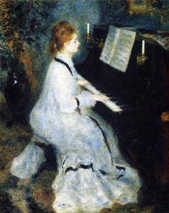  Pierre Auguste Renoir A Young Woman at the Piano - Art Print