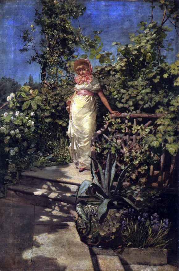  Frederick Judd Waugh Young Woman in a Garden - Art Print