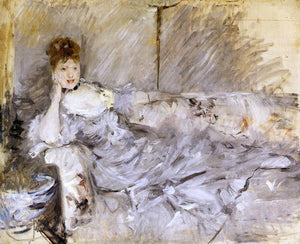  Berthe Morisot Young Woman in Grey Reclining - Art Print