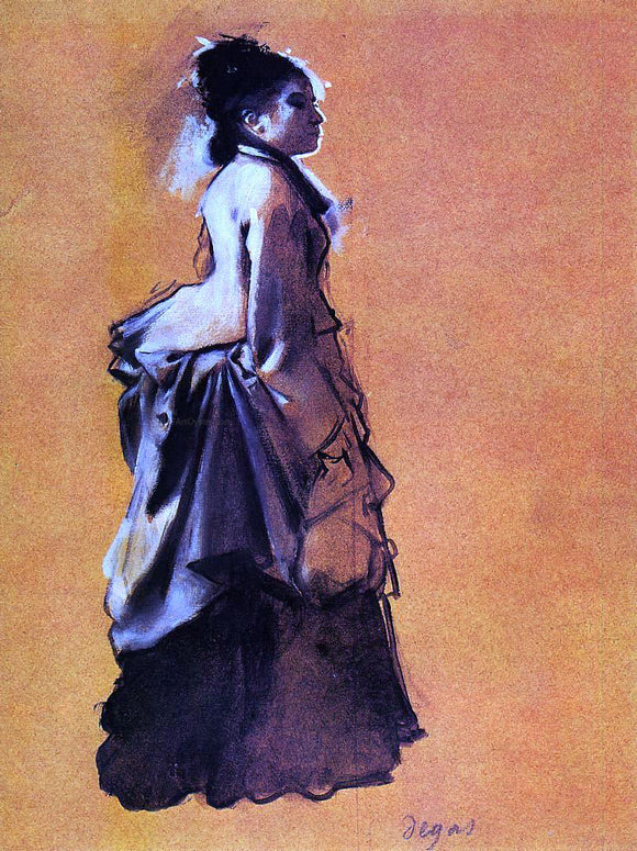 Edgar Degas Young Woman in Street Dress - Art Print