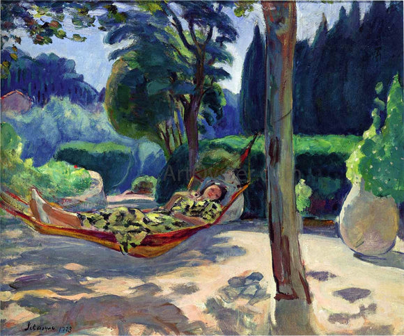  Henri Lebasque Young woman on a hammock - Art Print