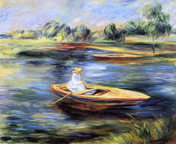  Pierre Auguste Renoir Young Woman Seated in a Rowboat - Art Print