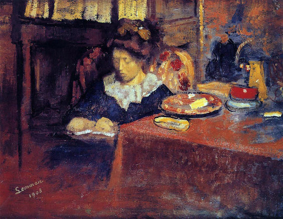 Georges Lemmen Young Woman Seated in an Interior - Art Print