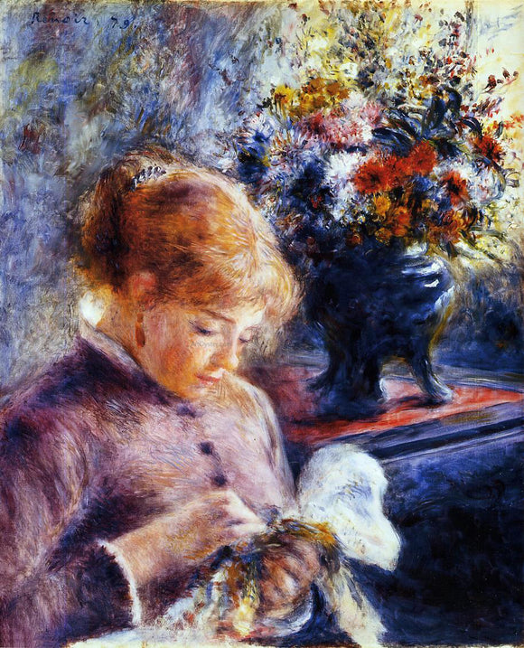  Pierre Auguste Renoir Young Woman Sewing - Art Print