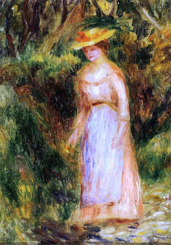  Pierre Auguste Renoir Young Woman Taking a Walk - Art Print