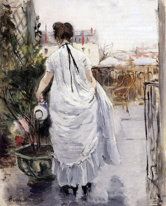  Berthe Morisot Young Woman Watering a Shrub - Art Print