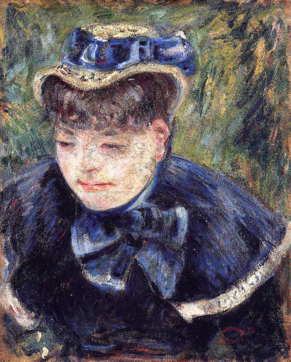  Armand Guillaumin Young Woman with a Blue Cape and Scarf - Art Print
