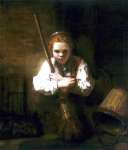  Rembrandt Van Rijn Young Woman with a Broom - Art Print