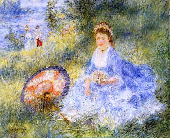  Pierre Auguste Renoir Young Woman with a Japanese Umbrella - Art Print