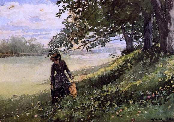  Winslow Homer Young Woman with a Parasol - Art Print