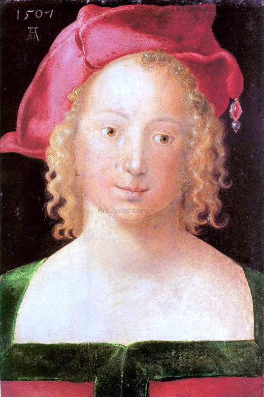  Albrecht Durer Young Woman with a Red Beret - Art Print