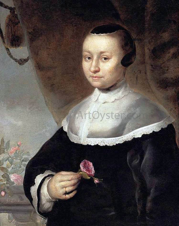  II Jacob Delff Young Woman with a Rose - Art Print