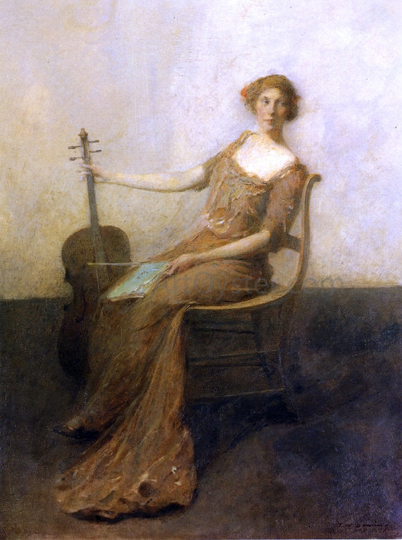 Thomas Wilmer Dewing Young Woman with Violincello - Art Print