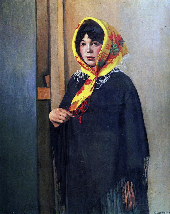 Felix Vallotton Young Woman with Yellow Scarf - Art Print