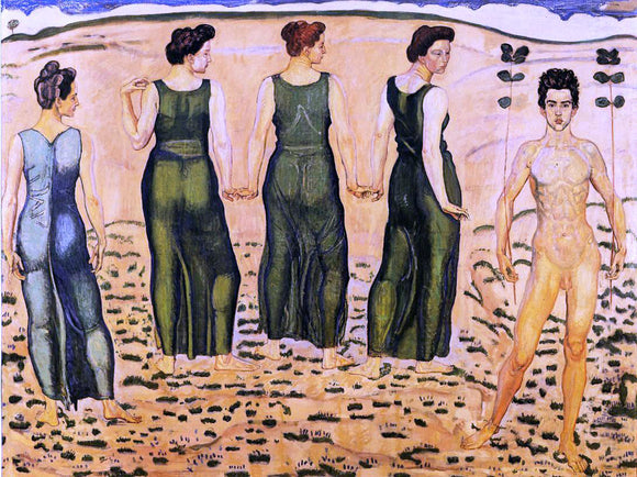  Ferdinand Hodler Youth Admired by Women (I) - Art Print