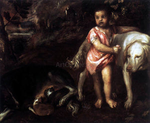  Titian Youth with Dogs - Art Print